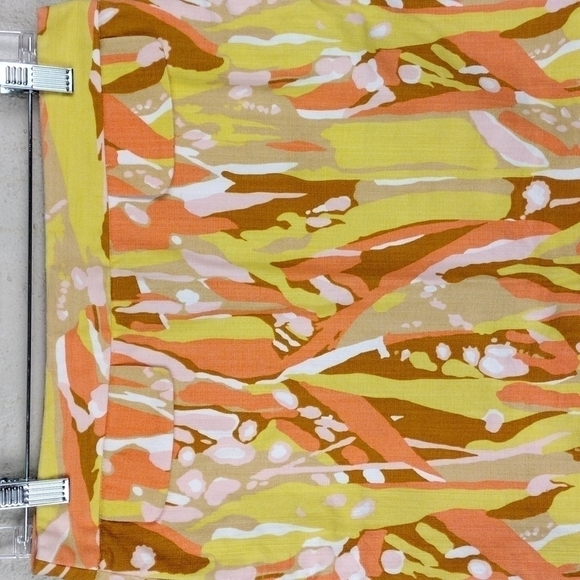 J. Crew Limoncello Swirl Yellow Orange Mod Canvas Zipper Back Casual Mini Skirt - Picture 2 of 8